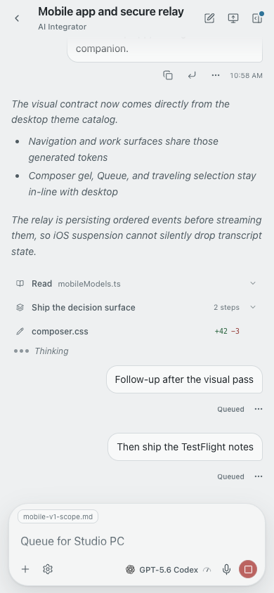 AI Integrator Chat in the Ash theme.