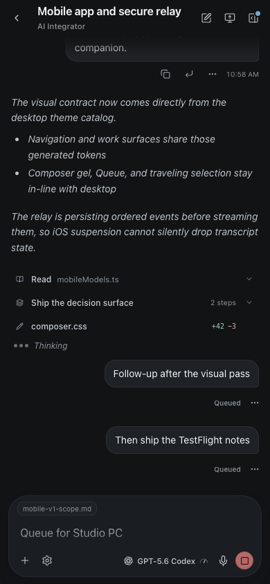 AI Integrator Chat in the Graphite theme.