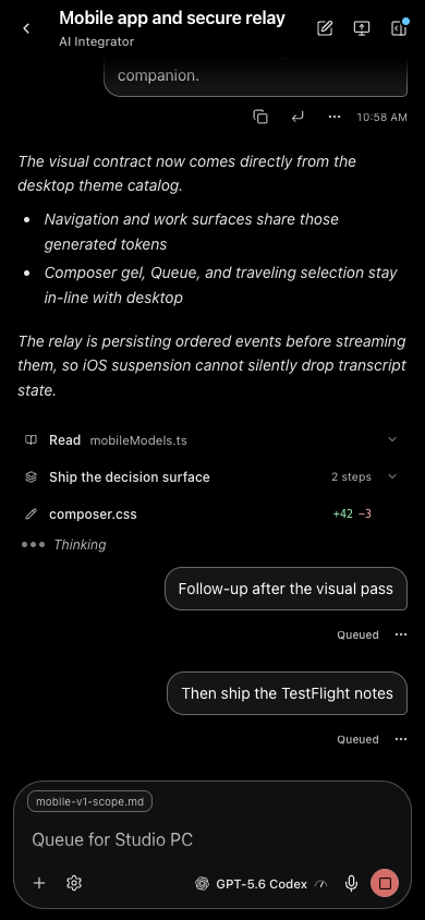 AI Integrator Chat in the High Contrast theme.