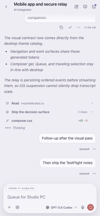 AI Integrator Chat in the Lilac theme.
