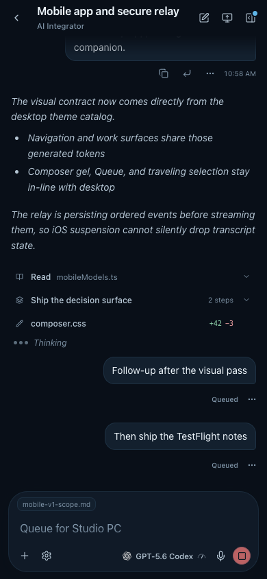 AI Integrator Chat in the Midnight theme.