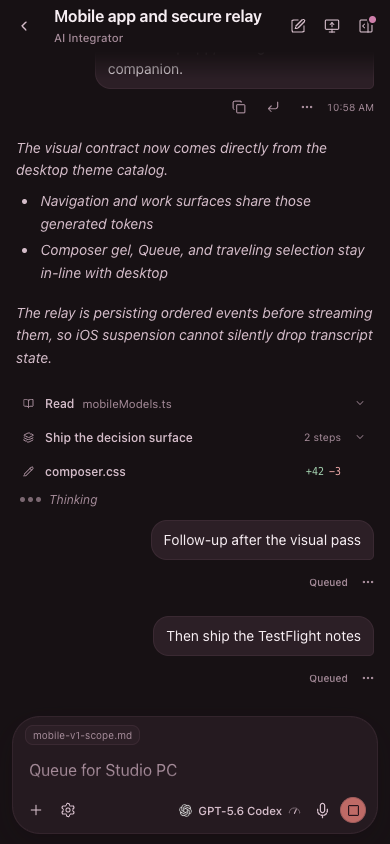 AI Integrator Chat in the Orchid theme.