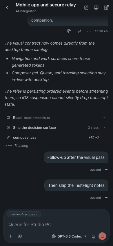 AI Integrator Chat in the Slate theme.